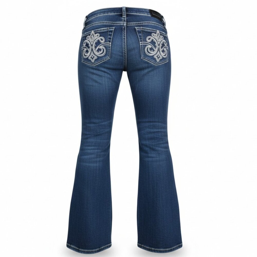 Tru Luxe Embellished Boot Cut Jeans, Size 29 (US 8)